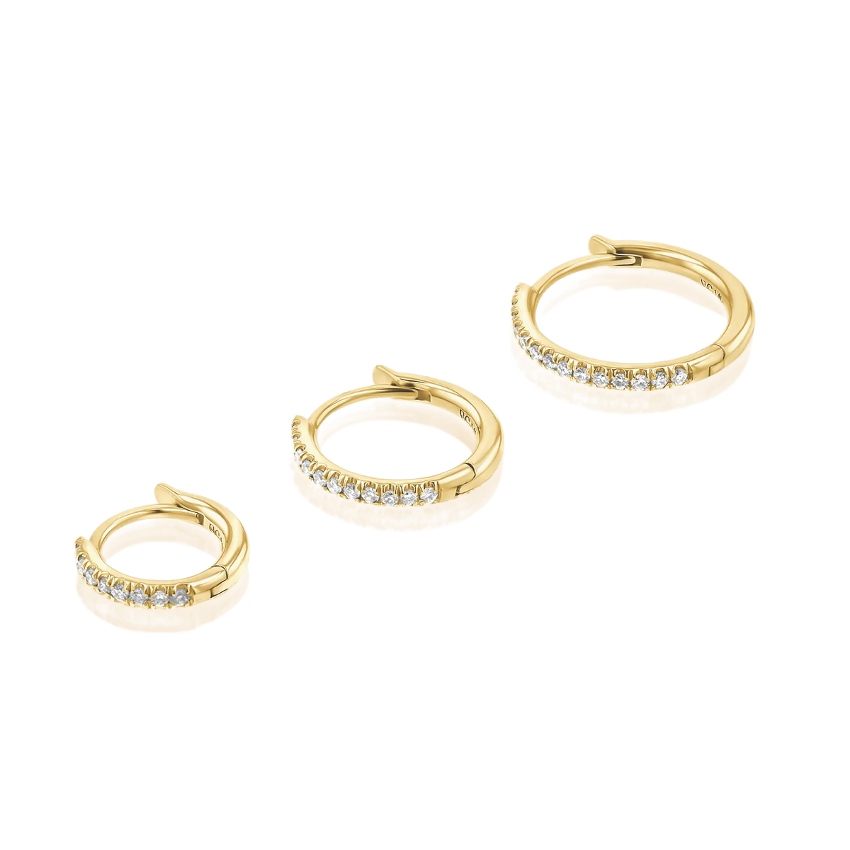Diamond Huggie Hoop Earrings in 14K Gold