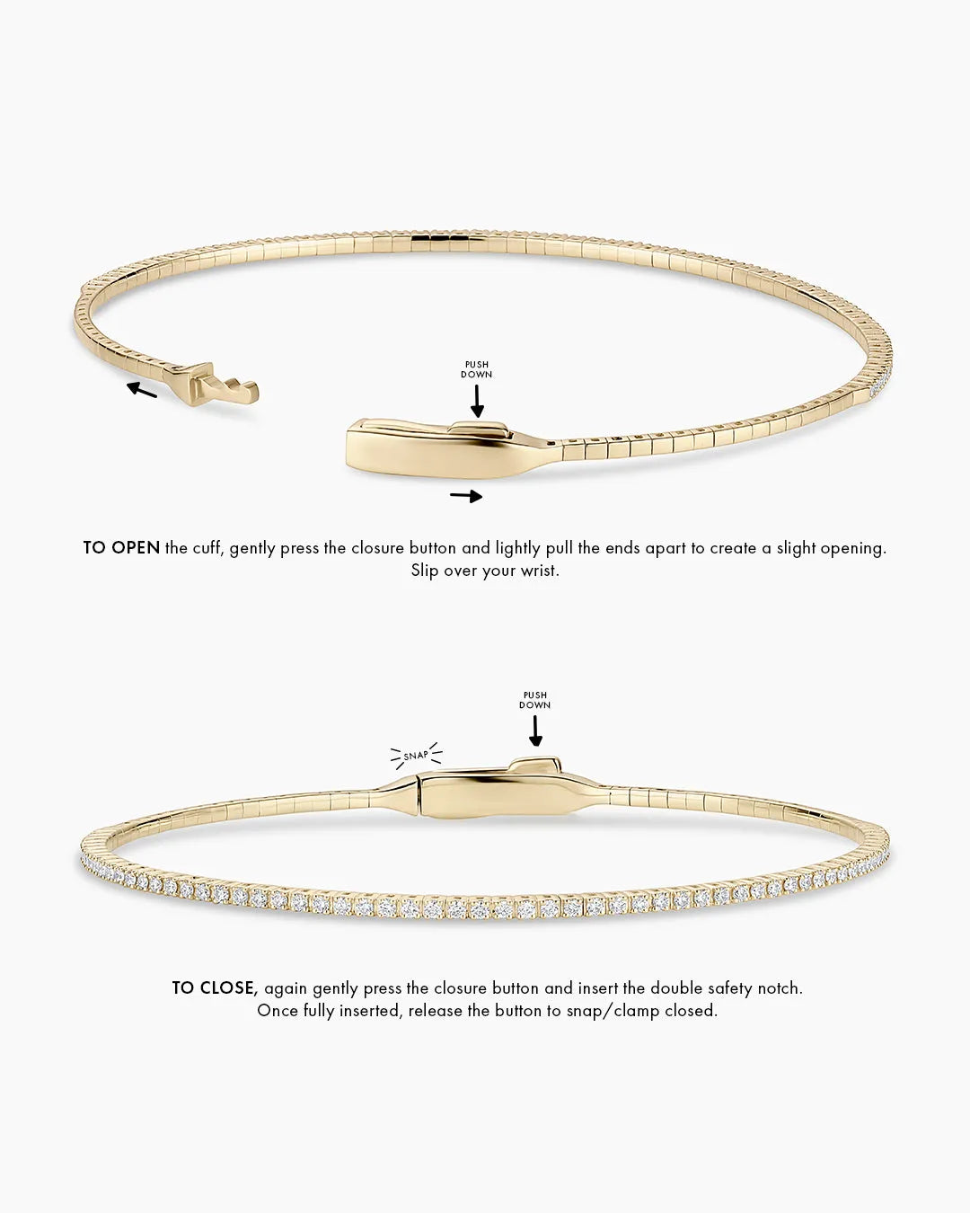 Diamond Melbourne Cuff in 14K Solid Gold