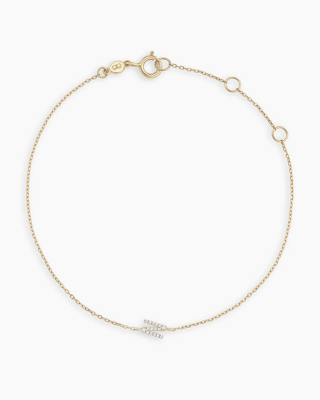 Diamond Pavé Alphabet Bracelet in 14K Gold