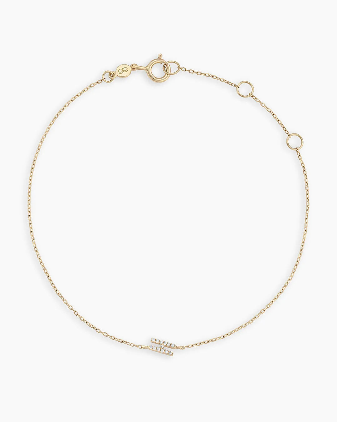 Diamond Pavé Alphabet Bracelet in 14K Gold