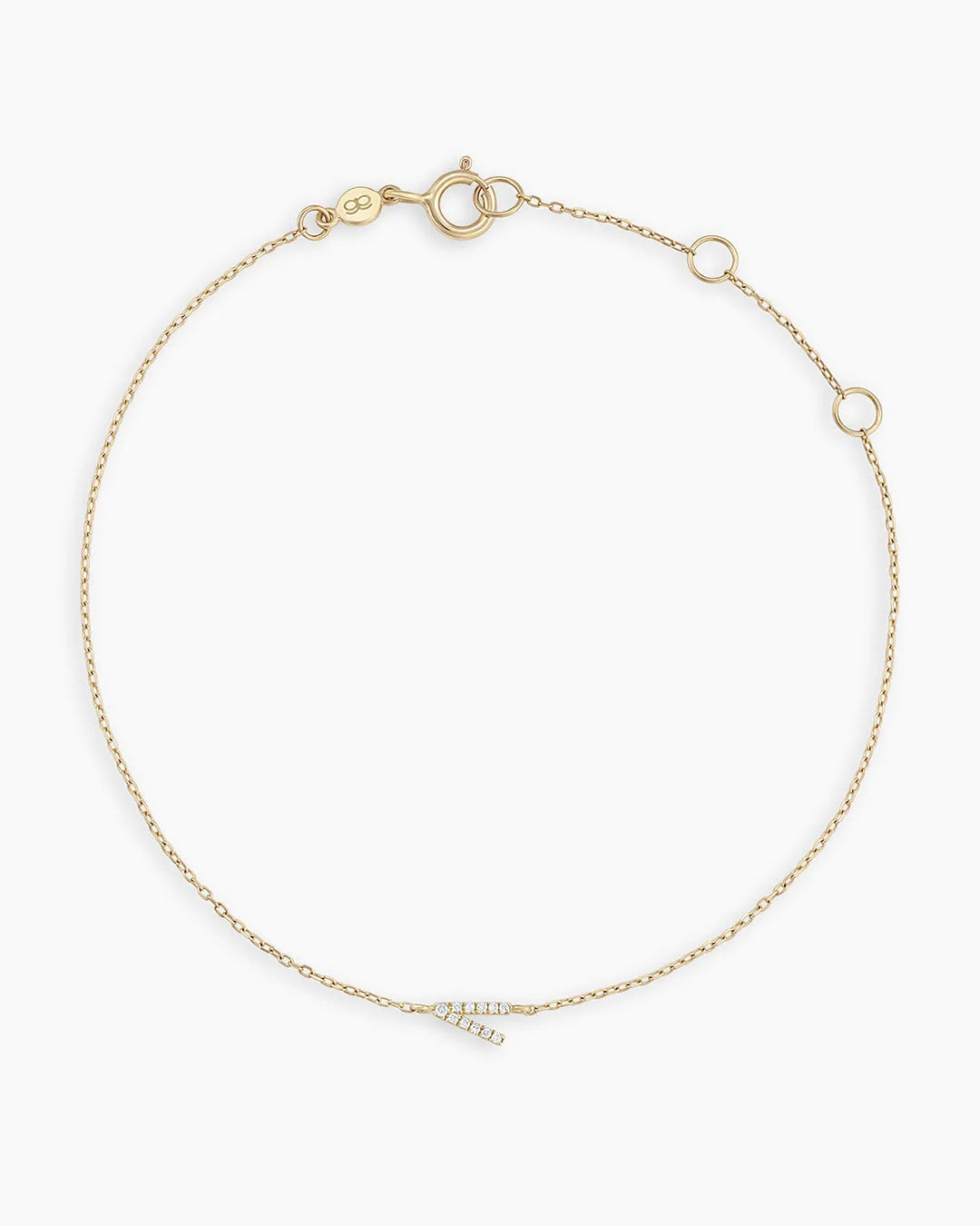 Diamond Pavé Alphabet Bracelet in 14K Gold