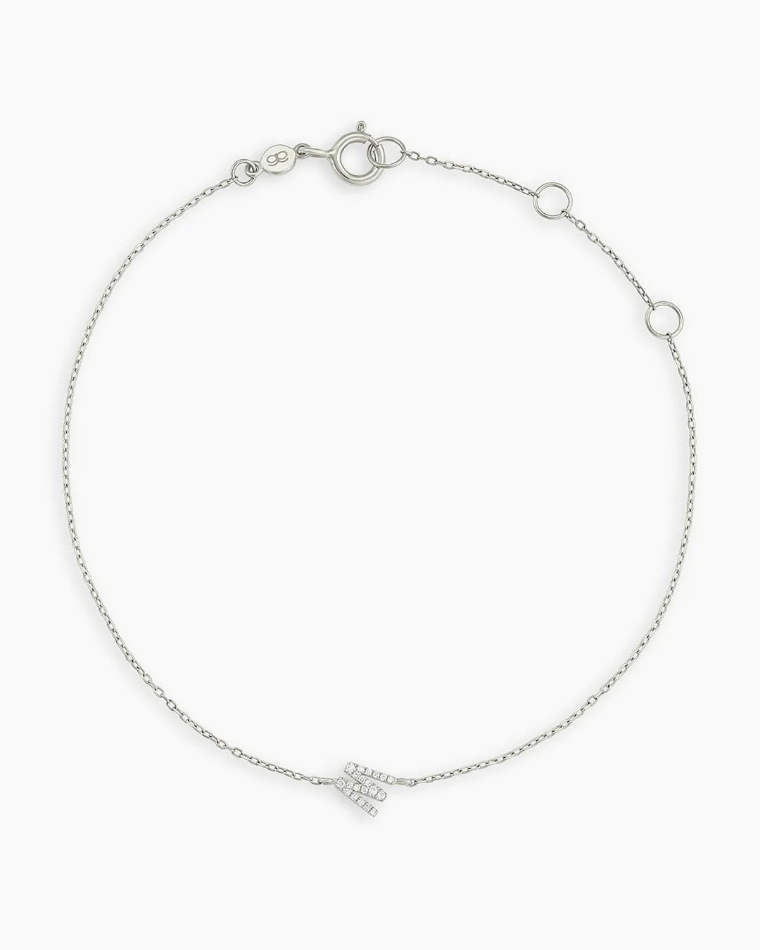 Diamond Pavé Alphabet Bracelet in 14K Gold