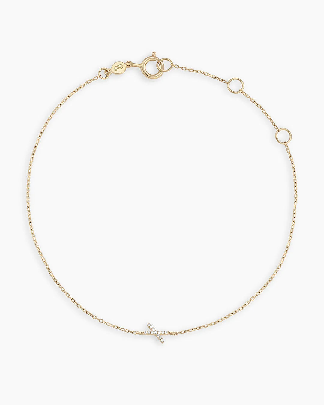 Diamond Pavé Alphabet Bracelet in 14K Gold