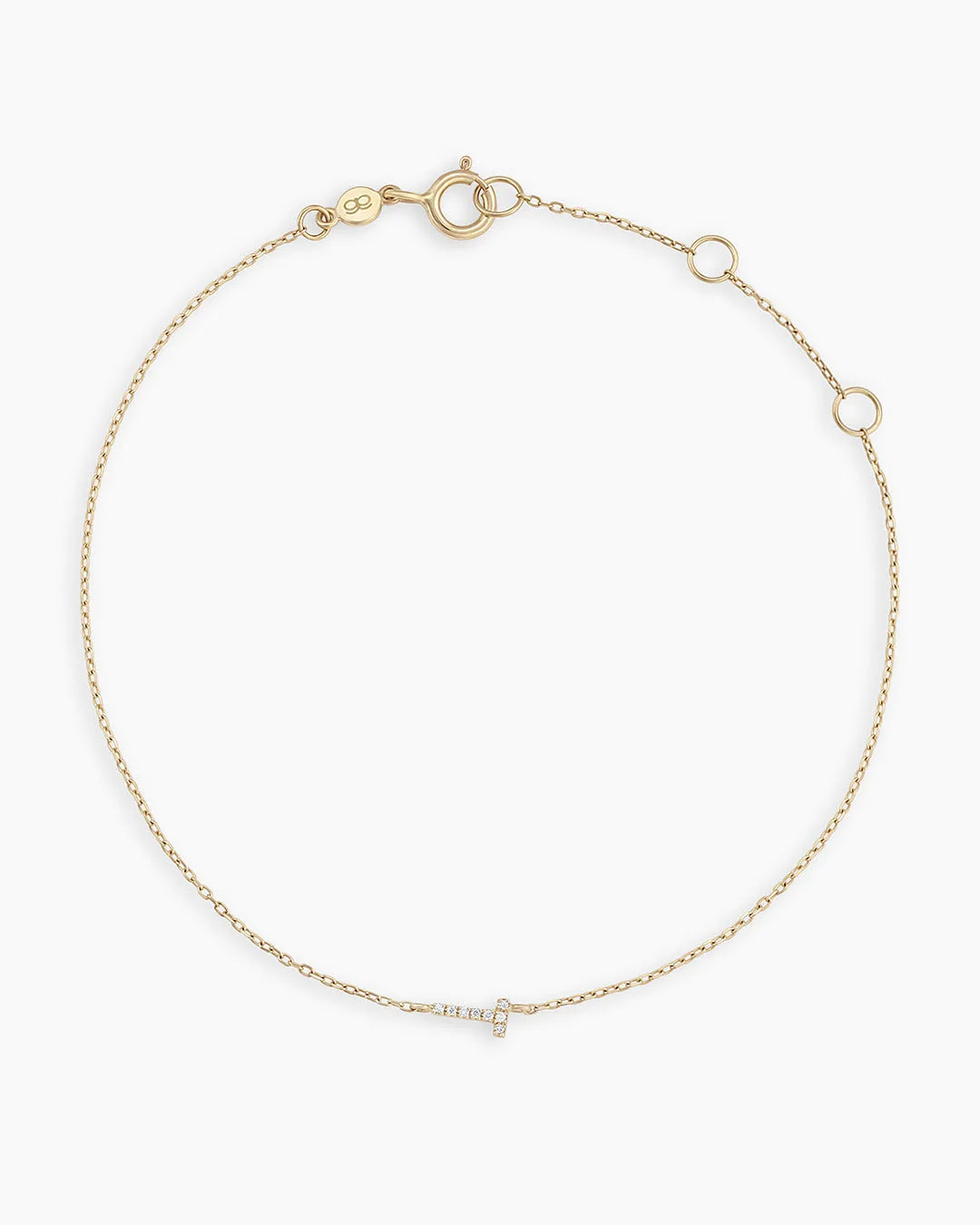 Diamond Pavé Alphabet Bracelet in 14K Gold