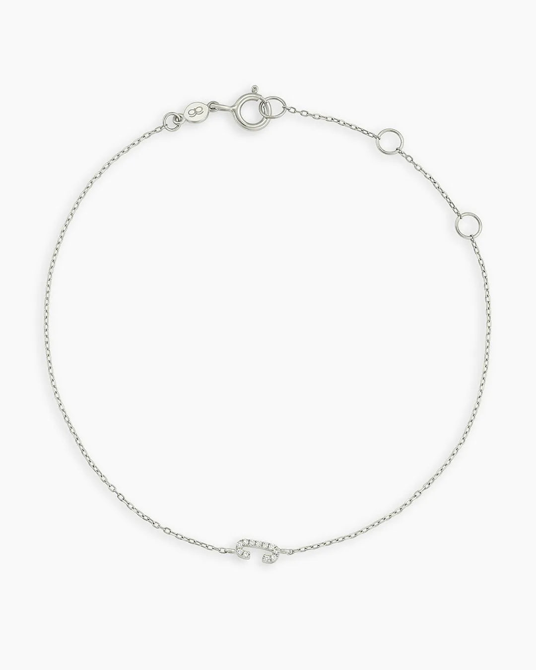 Diamond Pavé Alphabet Bracelet in 14K Gold