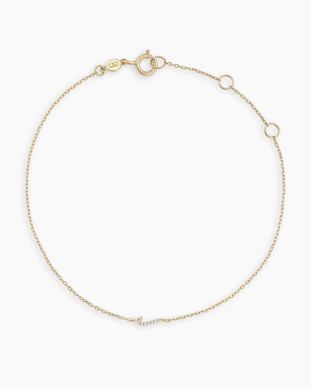 Diamond Pavé Alphabet Bracelet in 14K Gold