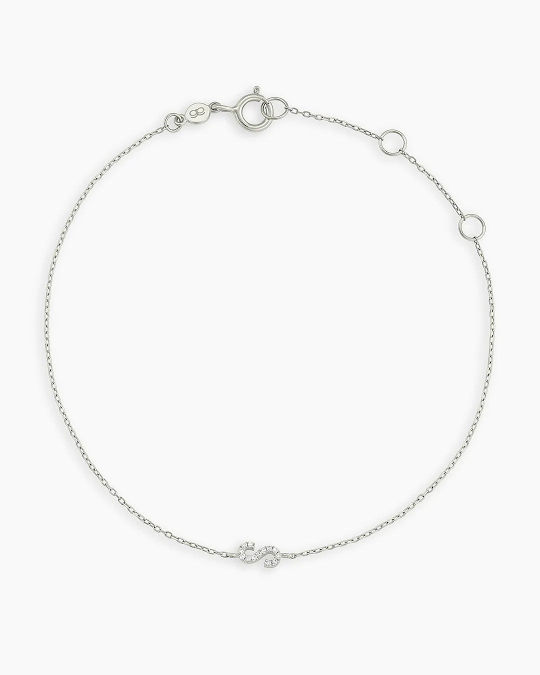 Diamond Pavé Alphabet Bracelet in 14K Gold