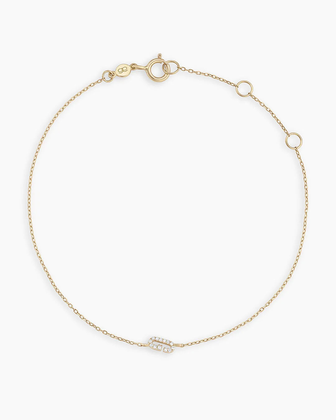 Diamond Pavé Alphabet Bracelet in 14K Gold