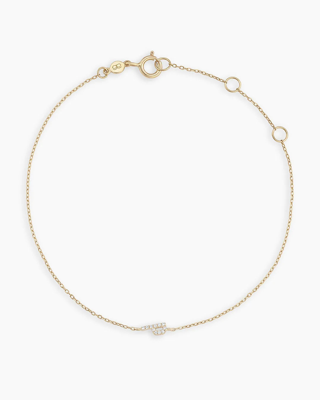 Diamond Pavé Alphabet Bracelet in 14K Gold