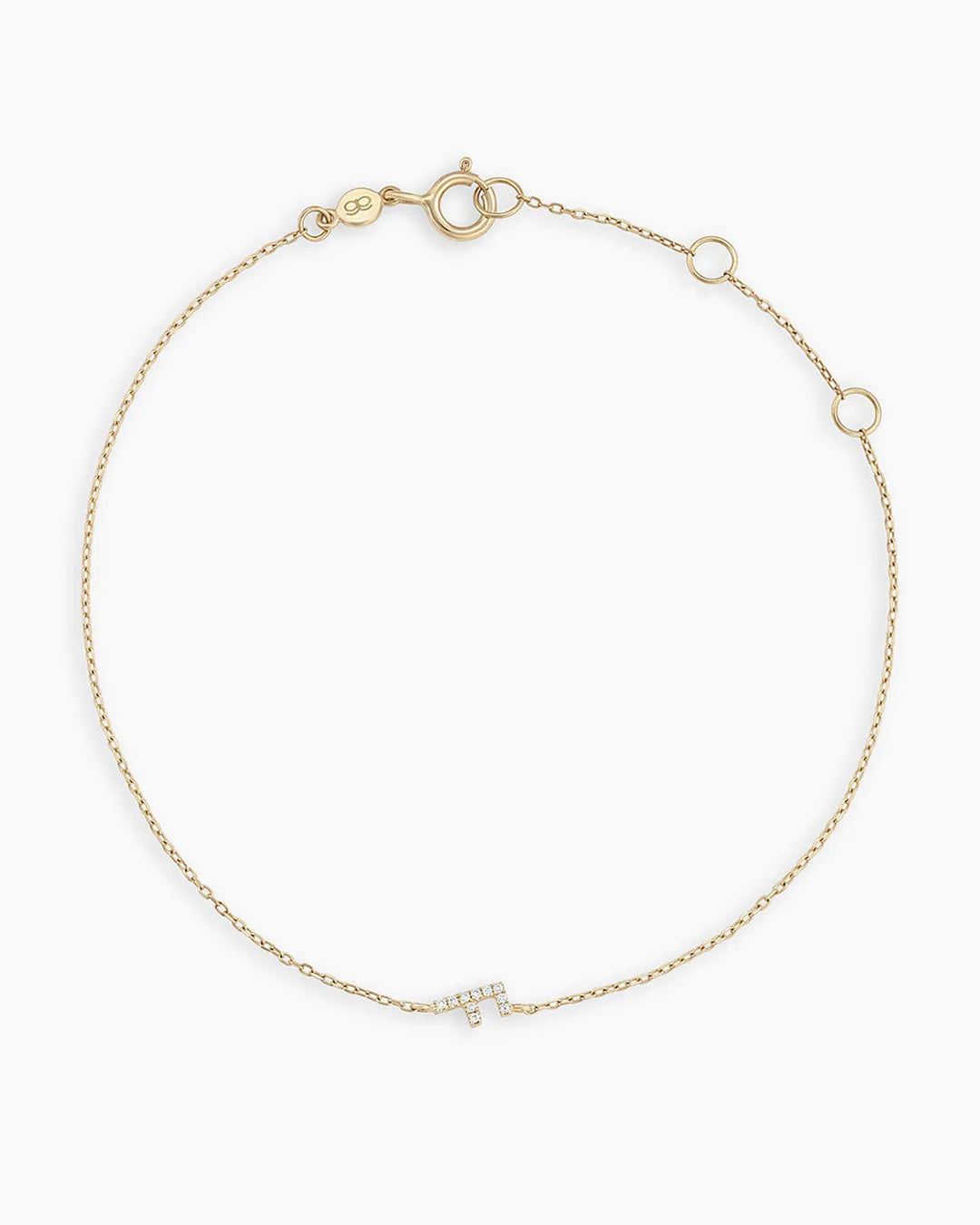 Diamond Pavé Alphabet Bracelet in 14K Gold