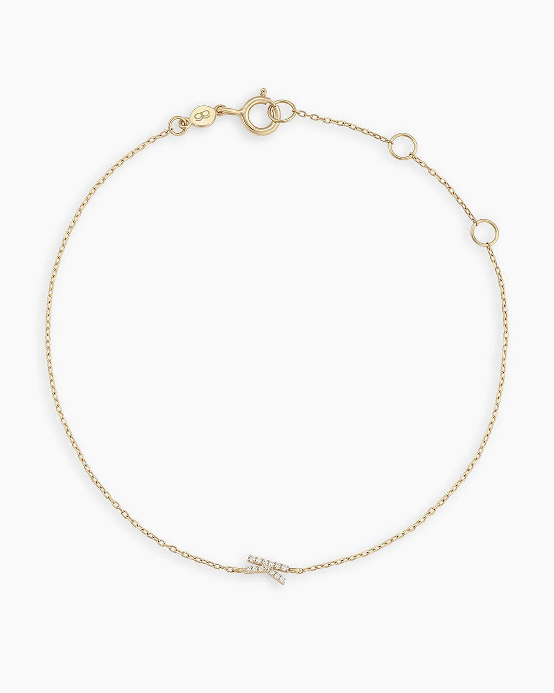 Diamond Pavé Alphabet Bracelet in 14K Gold