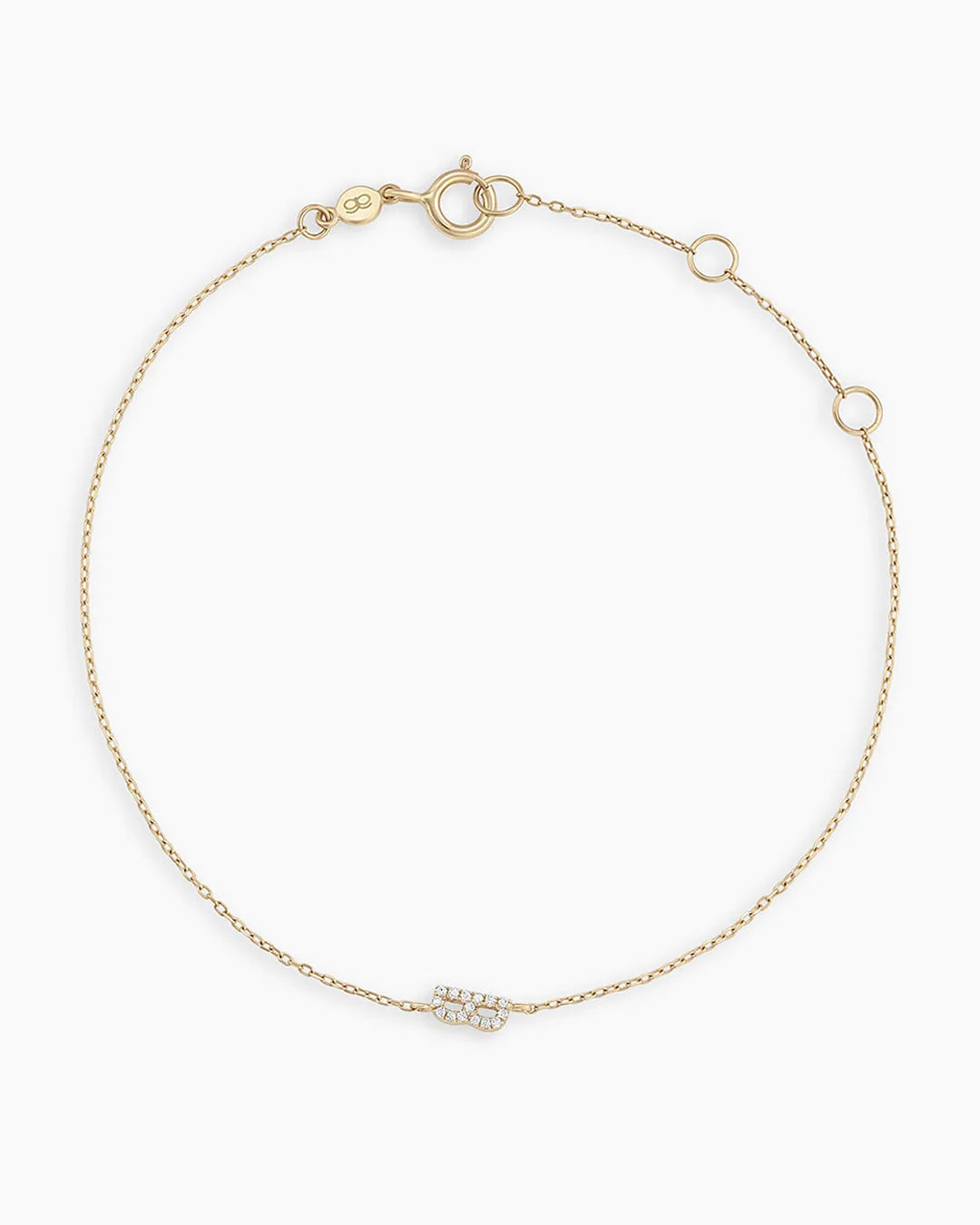 Diamond Pavé Alphabet Bracelet in 14K Gold