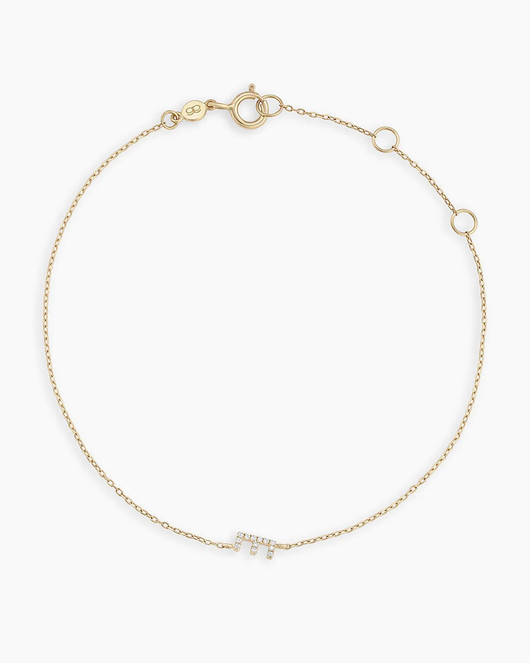 Diamond Pavé Alphabet Bracelet in 14K Gold