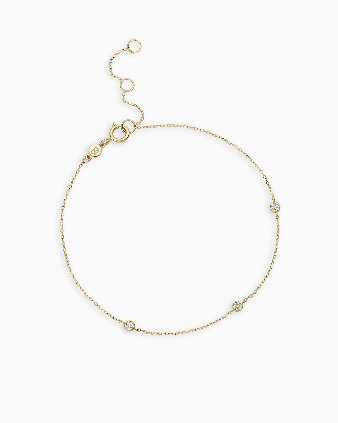 Diamond Pave Dot Bracelet in 14K Gold
