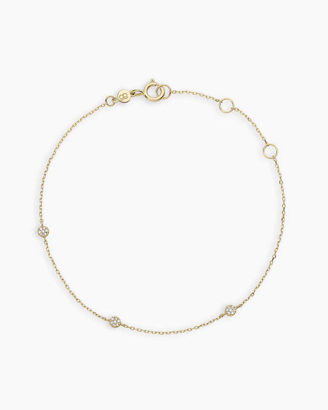 Diamond Pave Dot Bracelet in 14K Gold