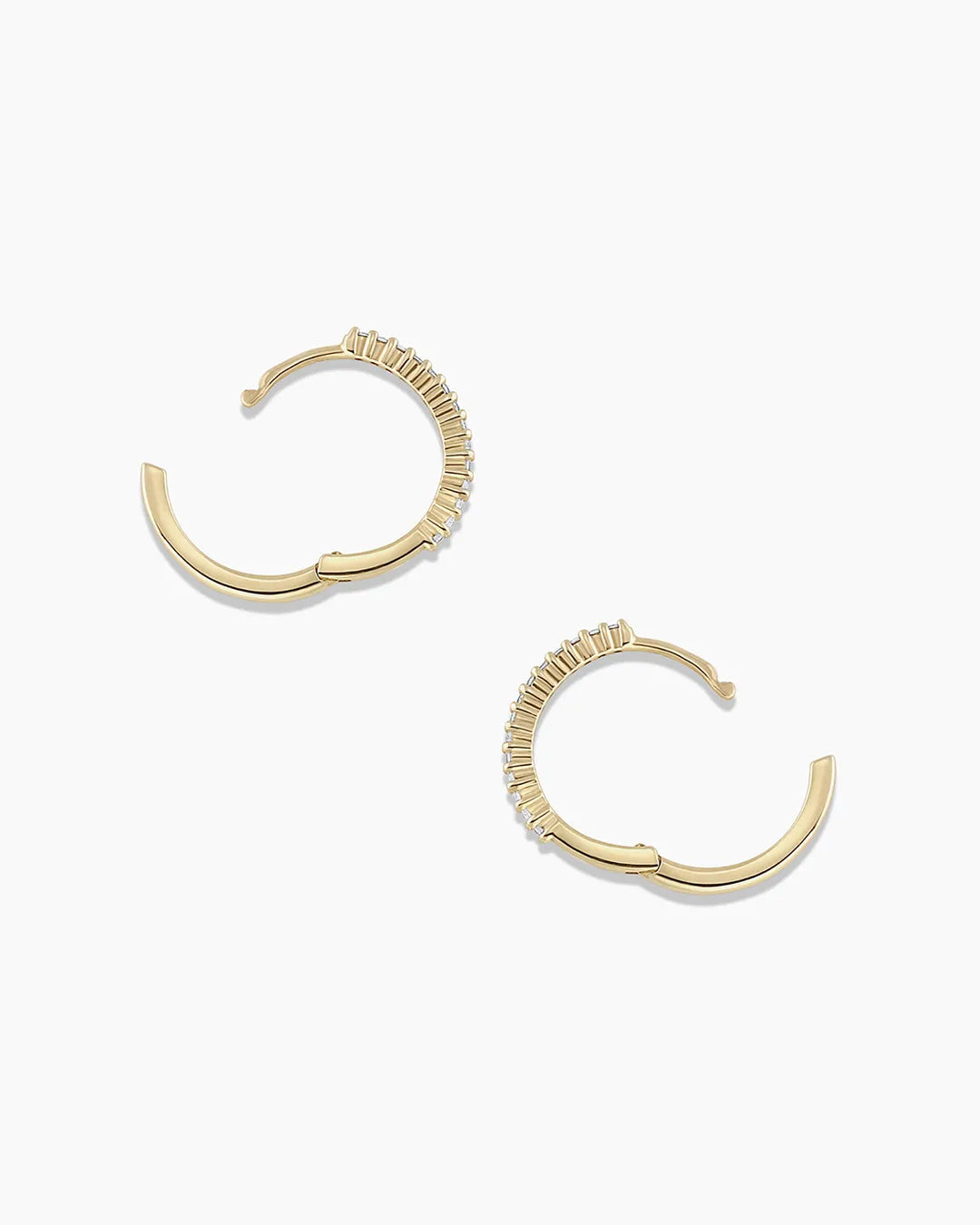 Diamond Pavé Huggies in 14K Solid Gold