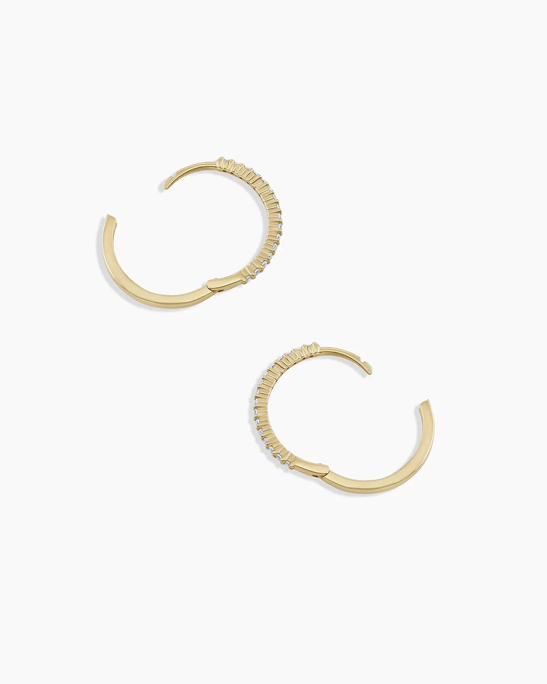 Diamond Pavé Huggies in 14K Solid Gold