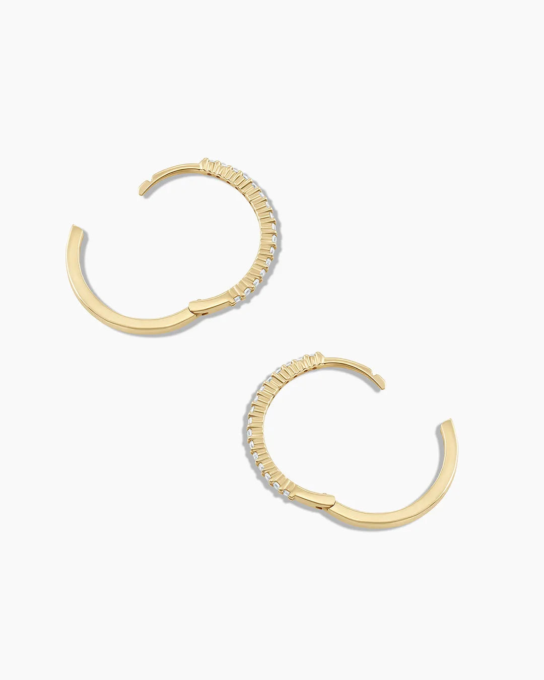 Diamond Pavé Huggies in 14K Solid Gold