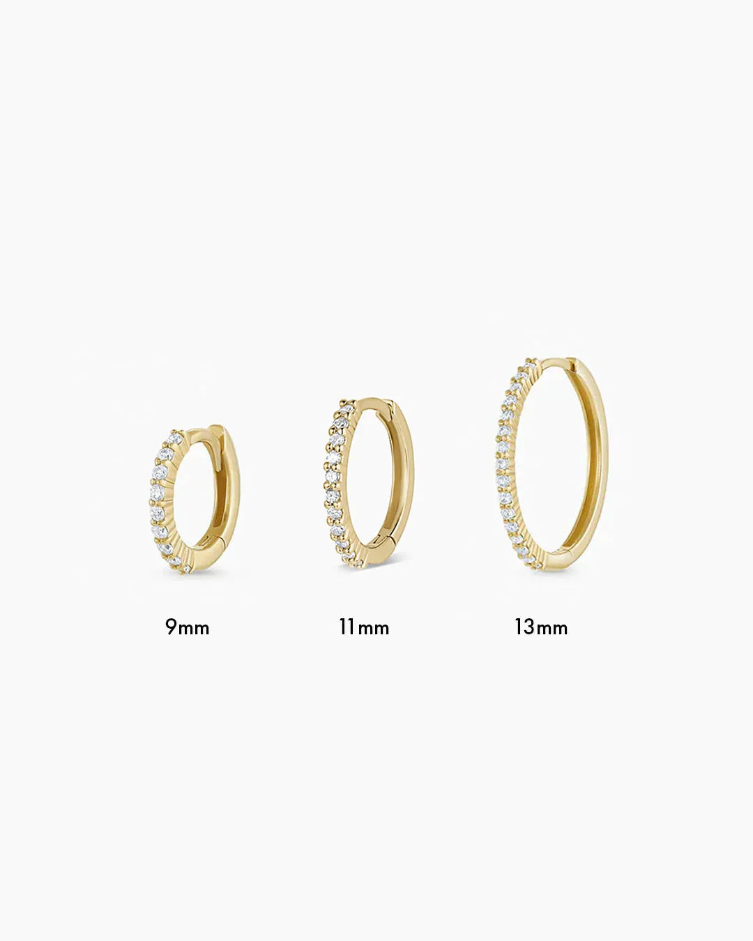 Diamond Pavé Huggies in 14K Solid Gold