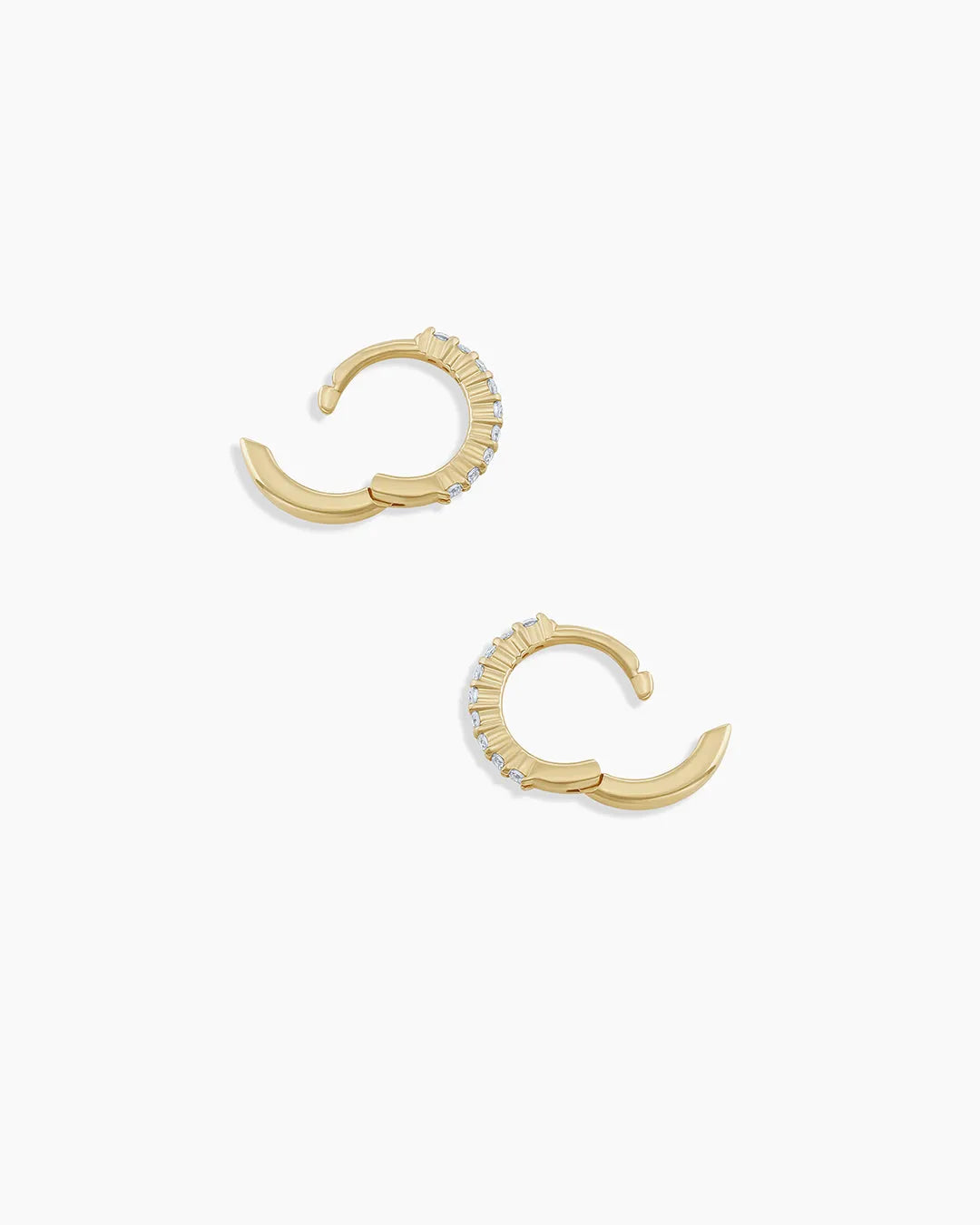 Diamond Pavé Huggies in 14K Solid Gold