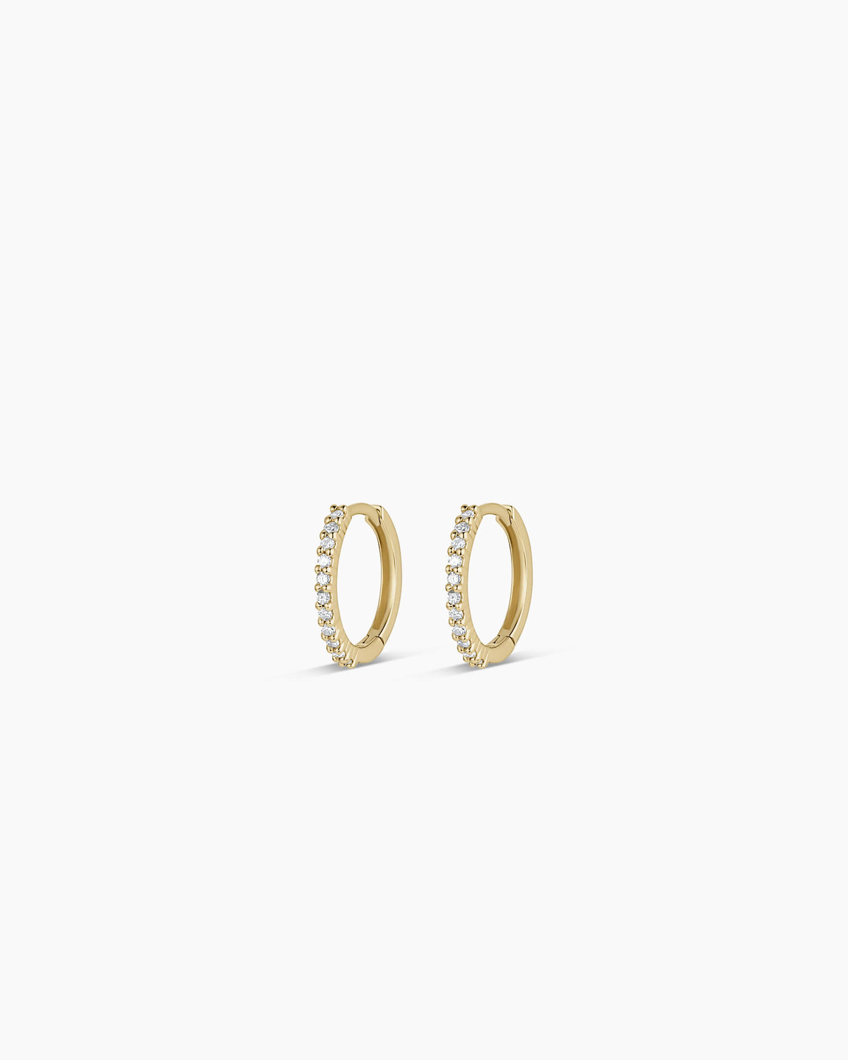 Diamond Pavé Huggies in 14K Solid Gold