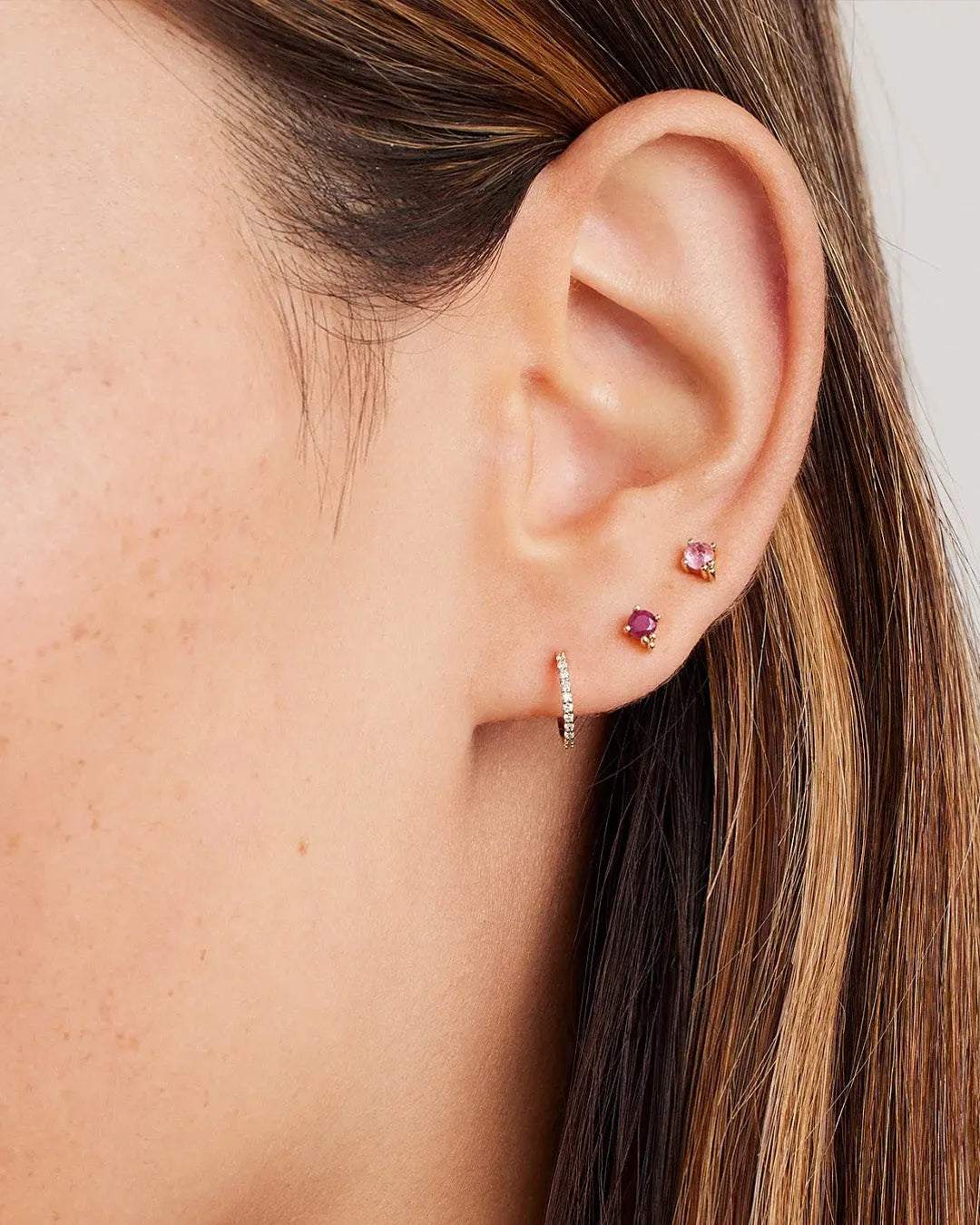 Diamond Pavé Huggies in 14K Solid Gold