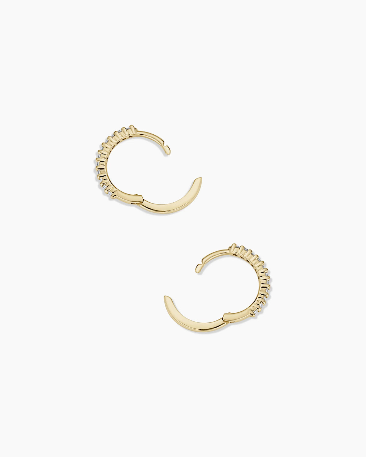 Diamond Pavé Huggies in 14K Solid Gold