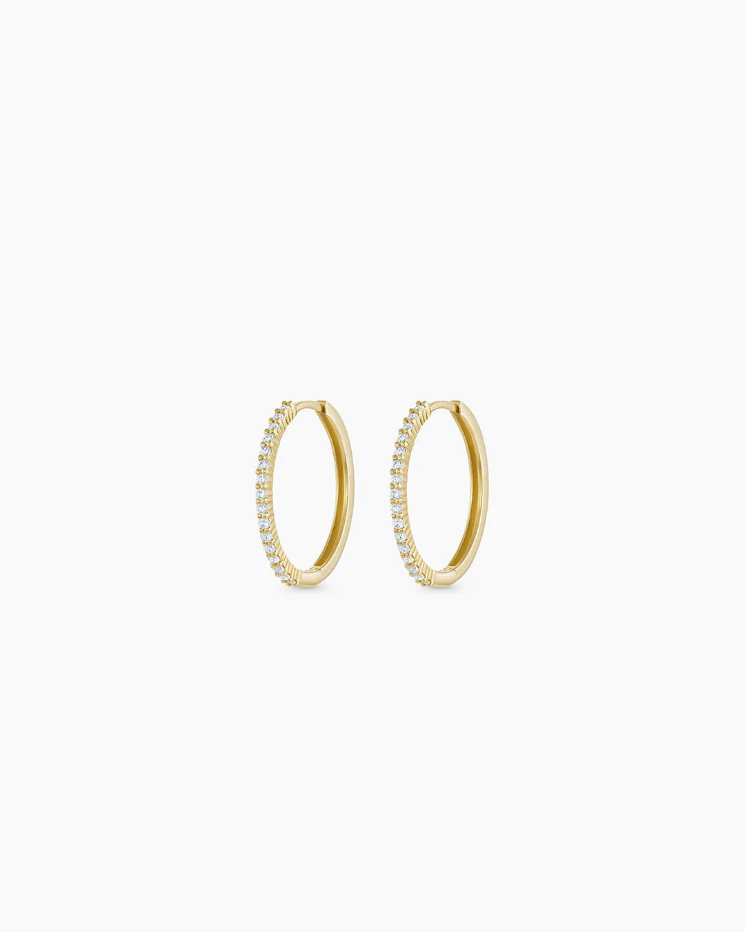 Diamond Pavé Huggies in 14K Solid Gold