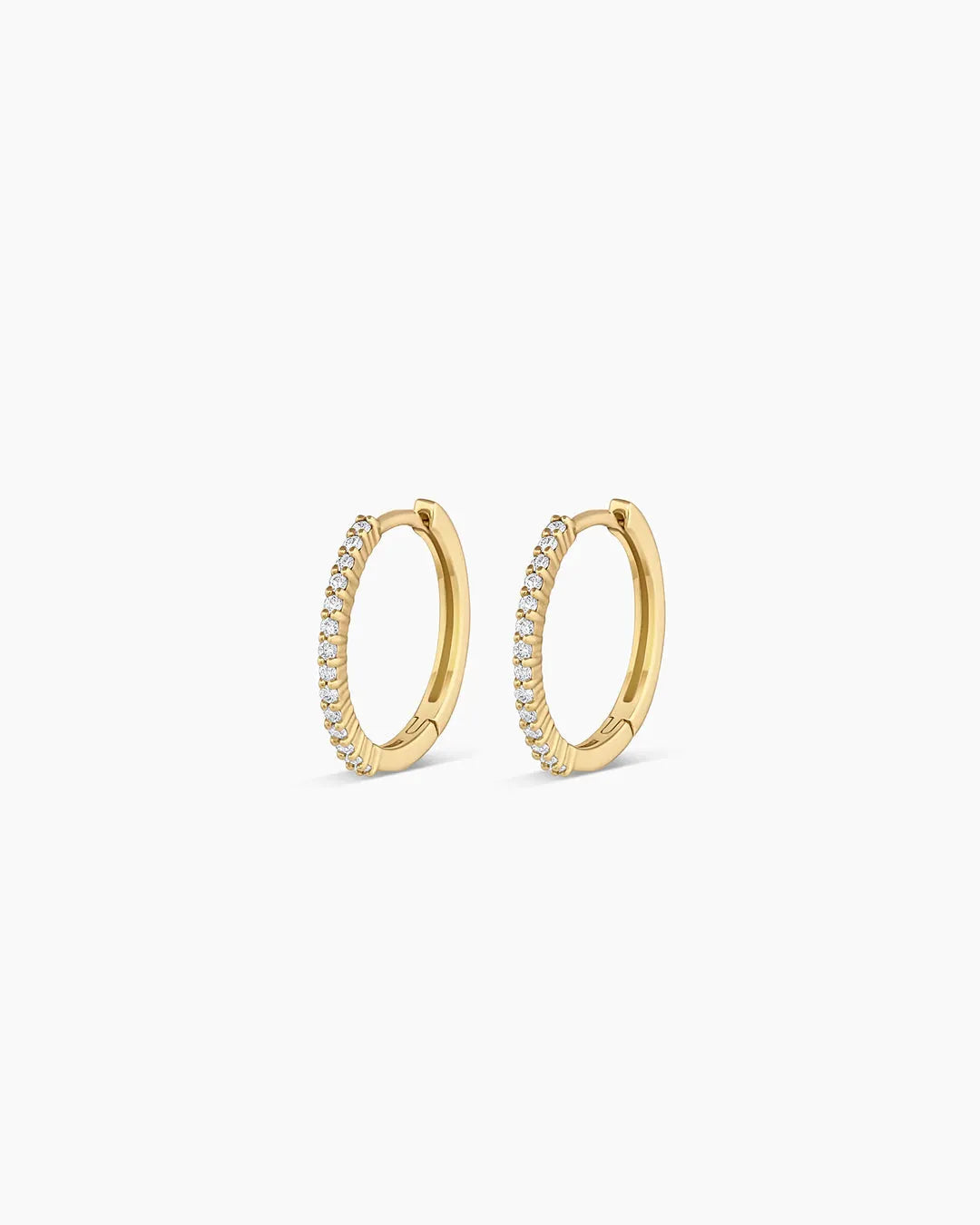 Diamond Pavé Huggies in 14K Solid Gold