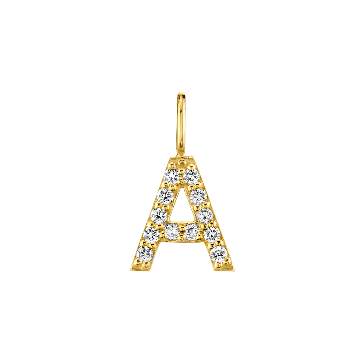 Diamond Pave Letter Charm in 14K Gold