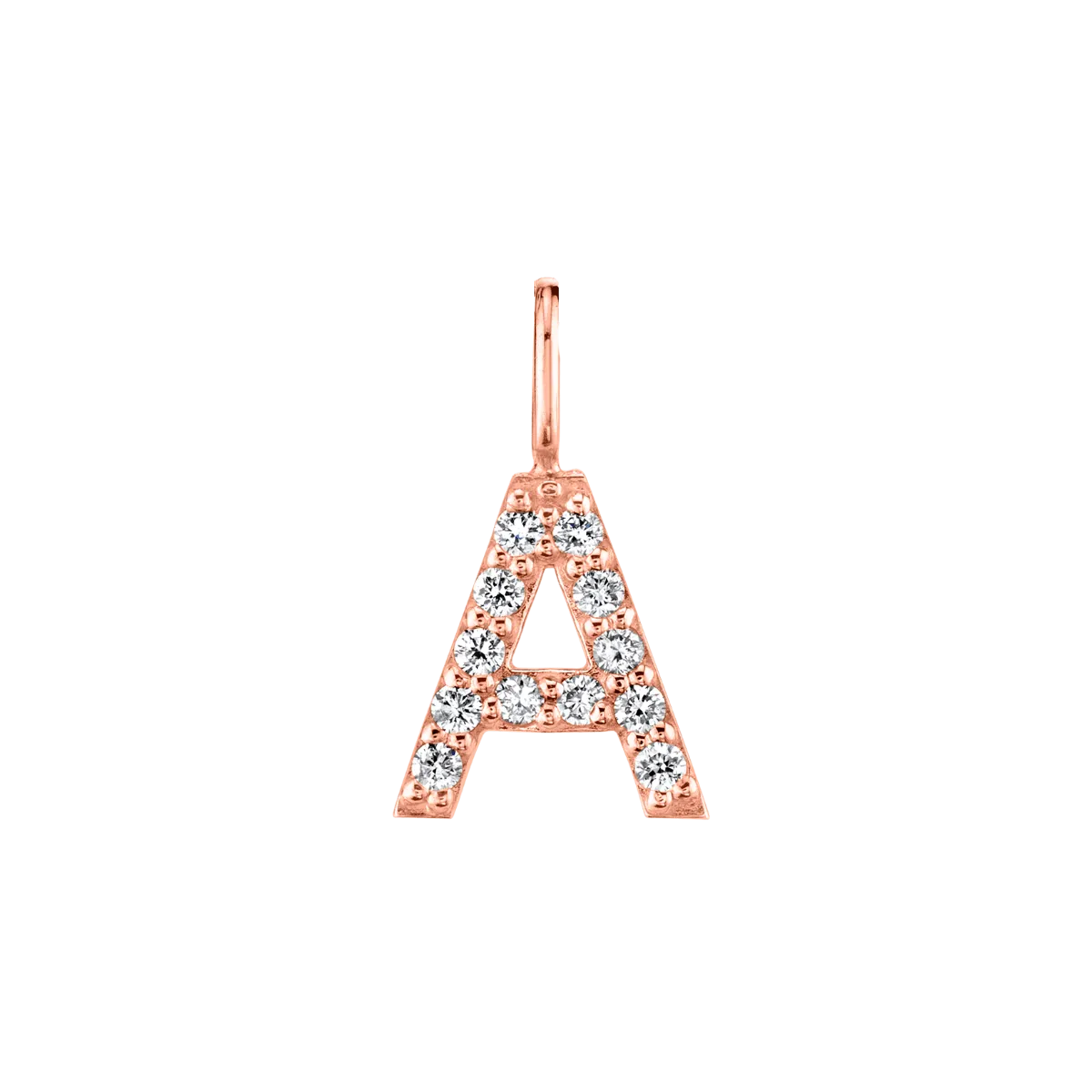 Diamond Pave Letter Charm in 14K Gold