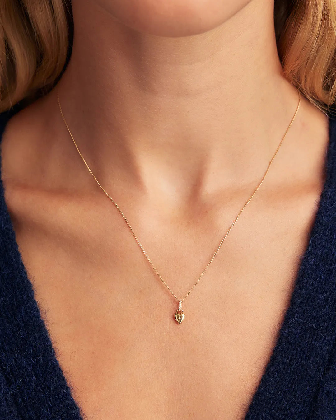 Diamond Petite Heart Charm in 14K Gold