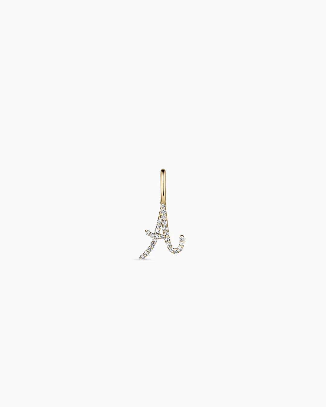 Diamond Script Alphabet Charm in 14K Gold