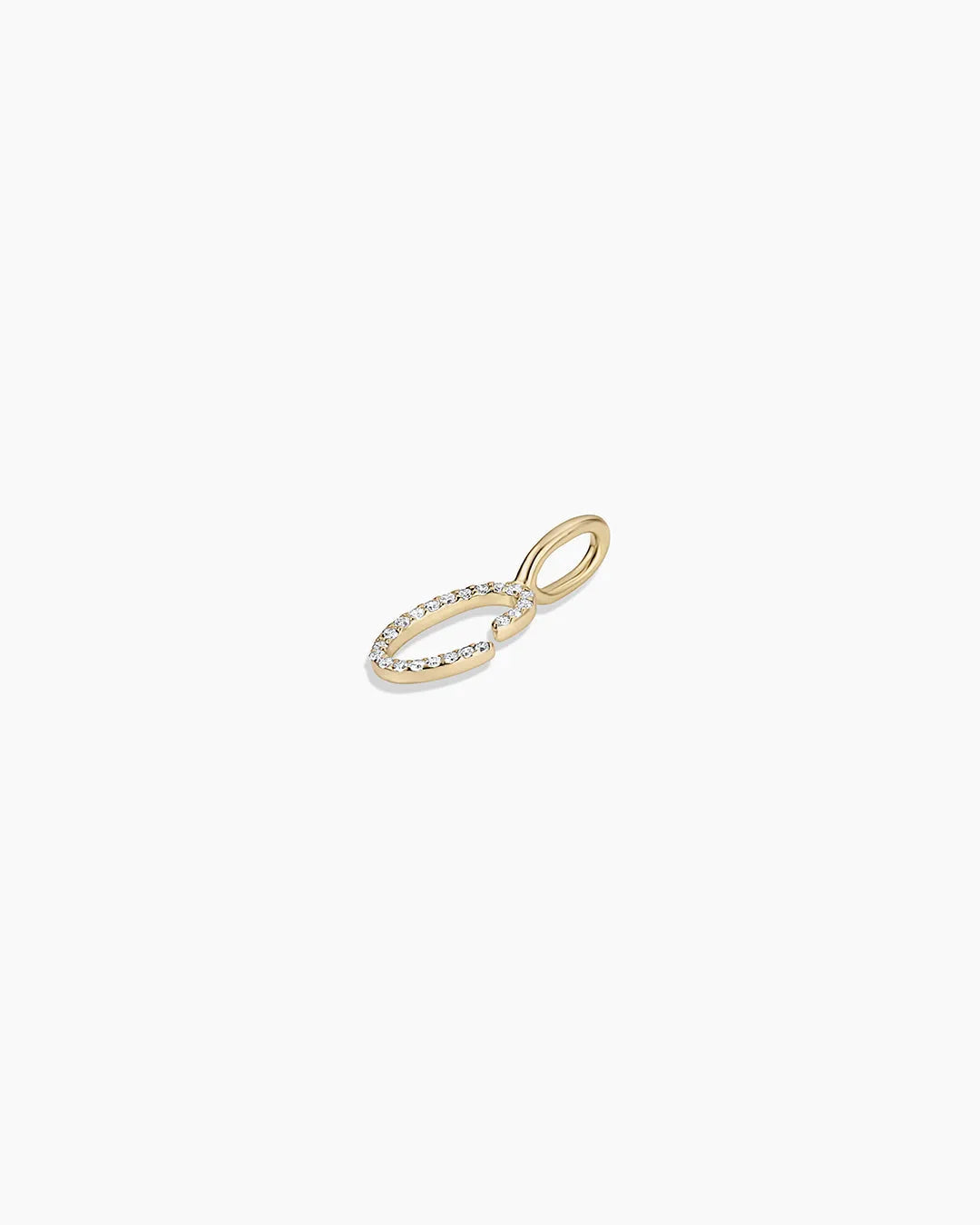 Diamond Script Alphabet Charm in 14K Gold