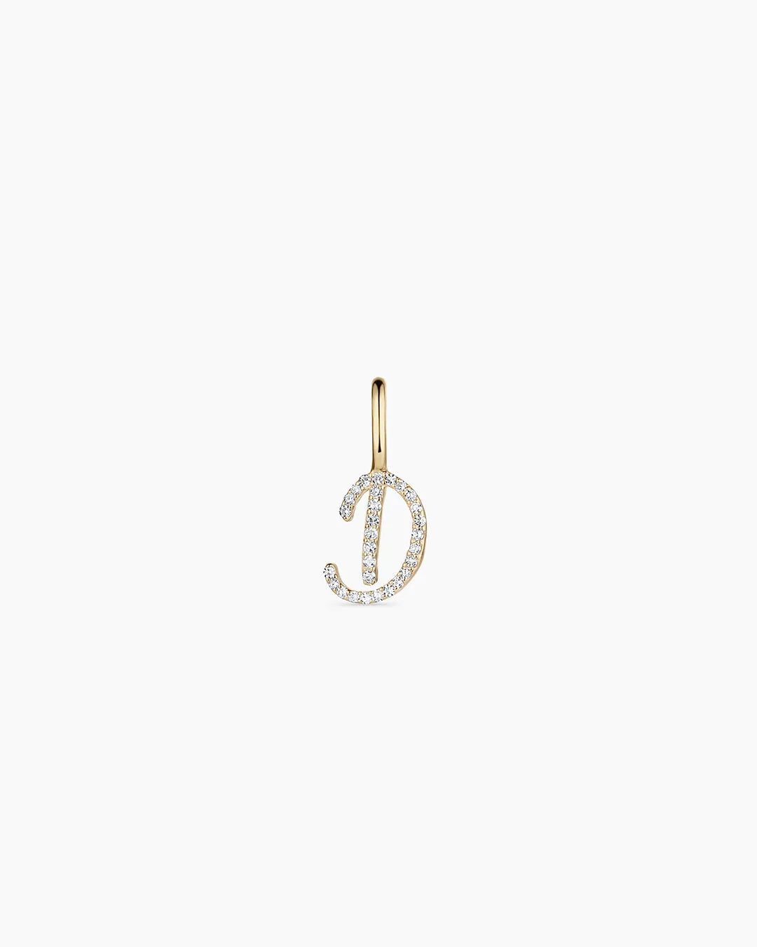 Diamond Script Alphabet Charm in 14K Gold