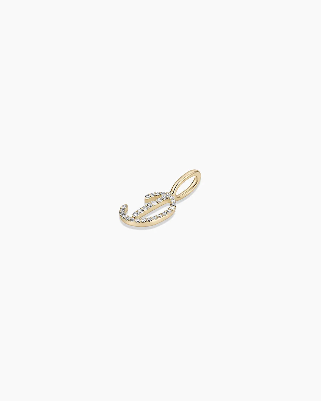 Diamond Script Alphabet Charm in 14K Gold