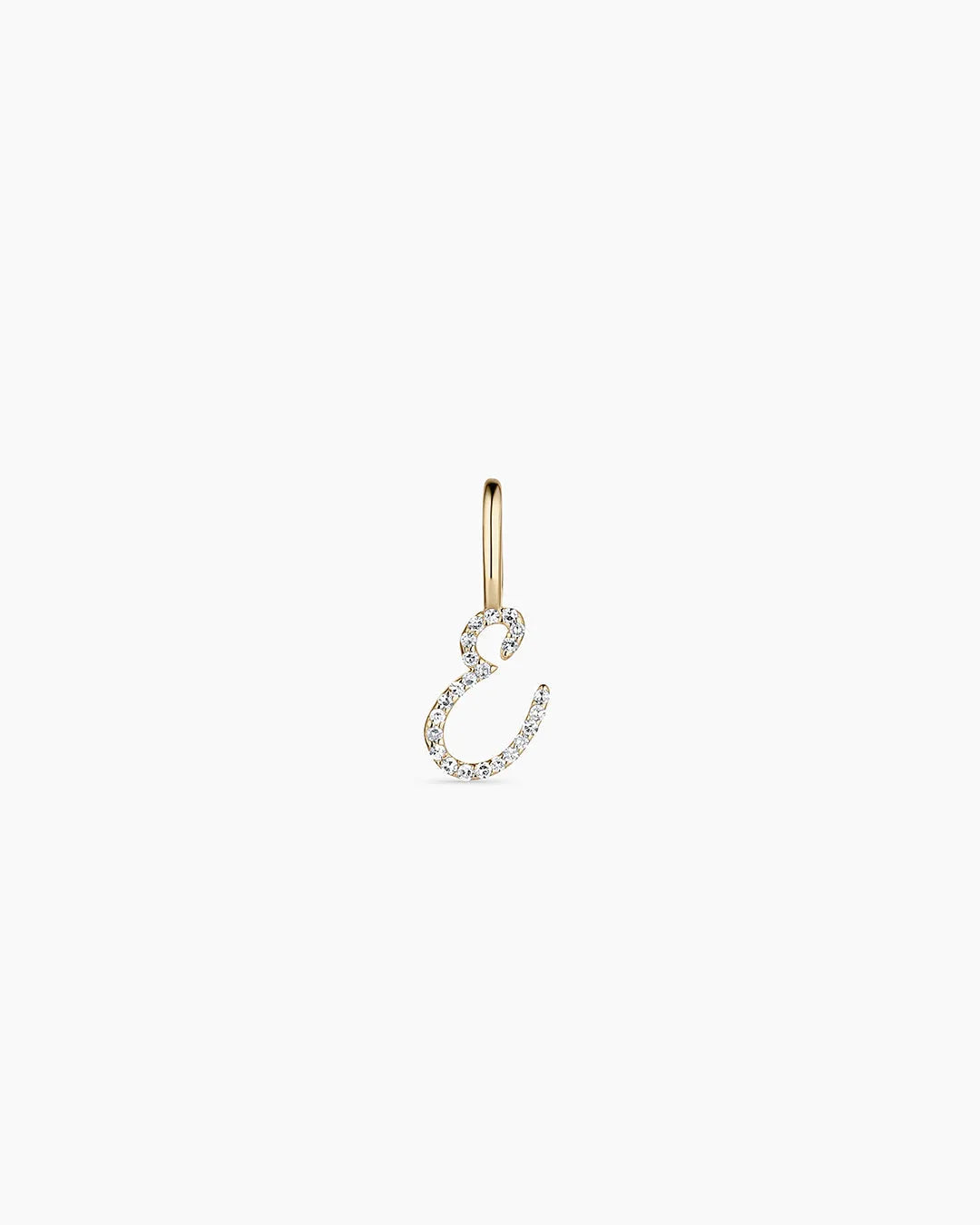 Diamond Script Alphabet Charm in 14K Gold