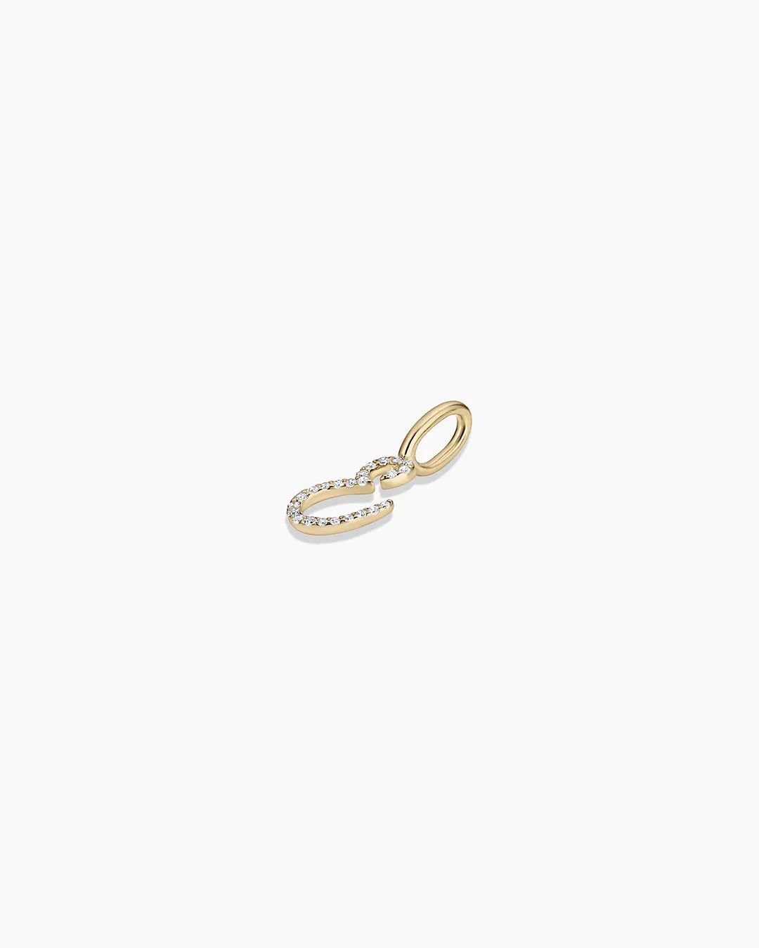 Diamond Script Alphabet Charm in 14K Gold