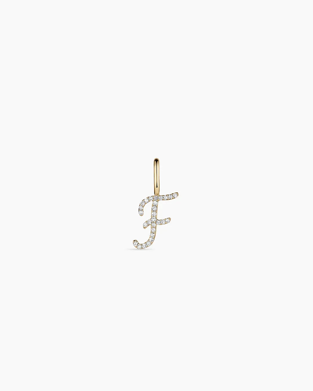 Diamond Script Alphabet Charm in 14K Gold
