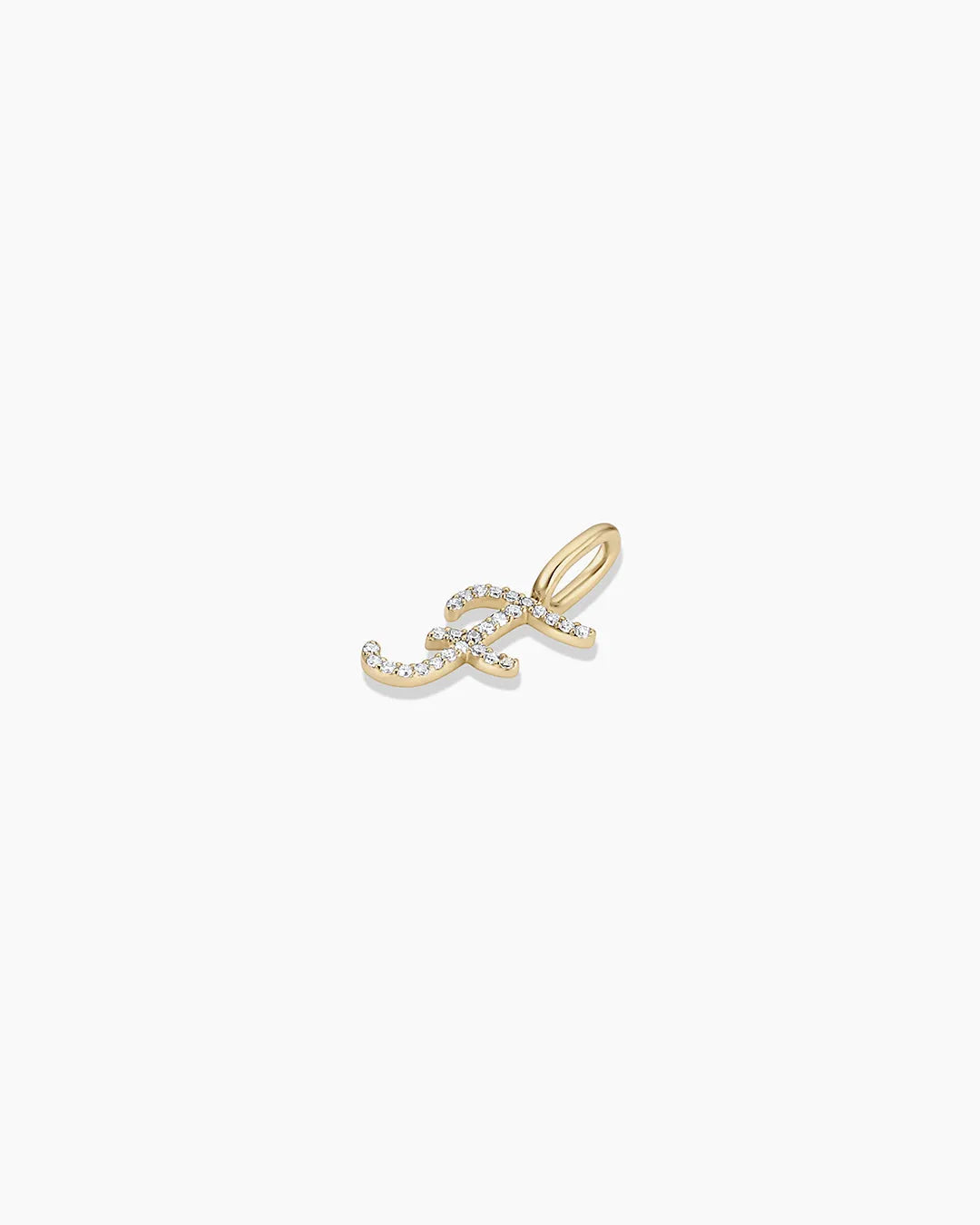 Diamond Script Alphabet Charm in 14K Gold