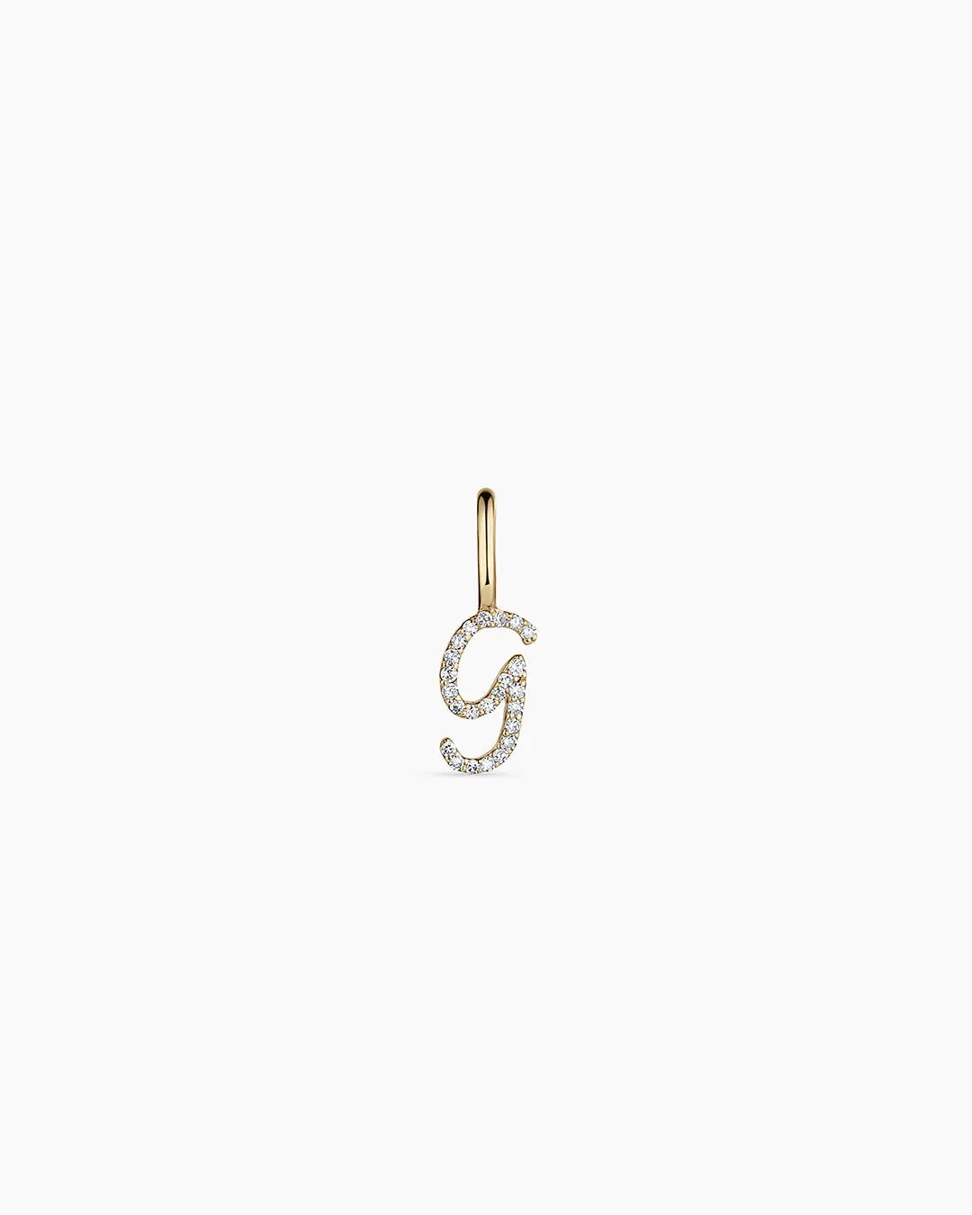 Diamond Script Alphabet Charm in 14K Gold