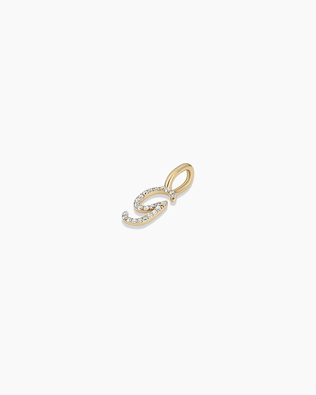Diamond Script Alphabet Charm in 14K Gold