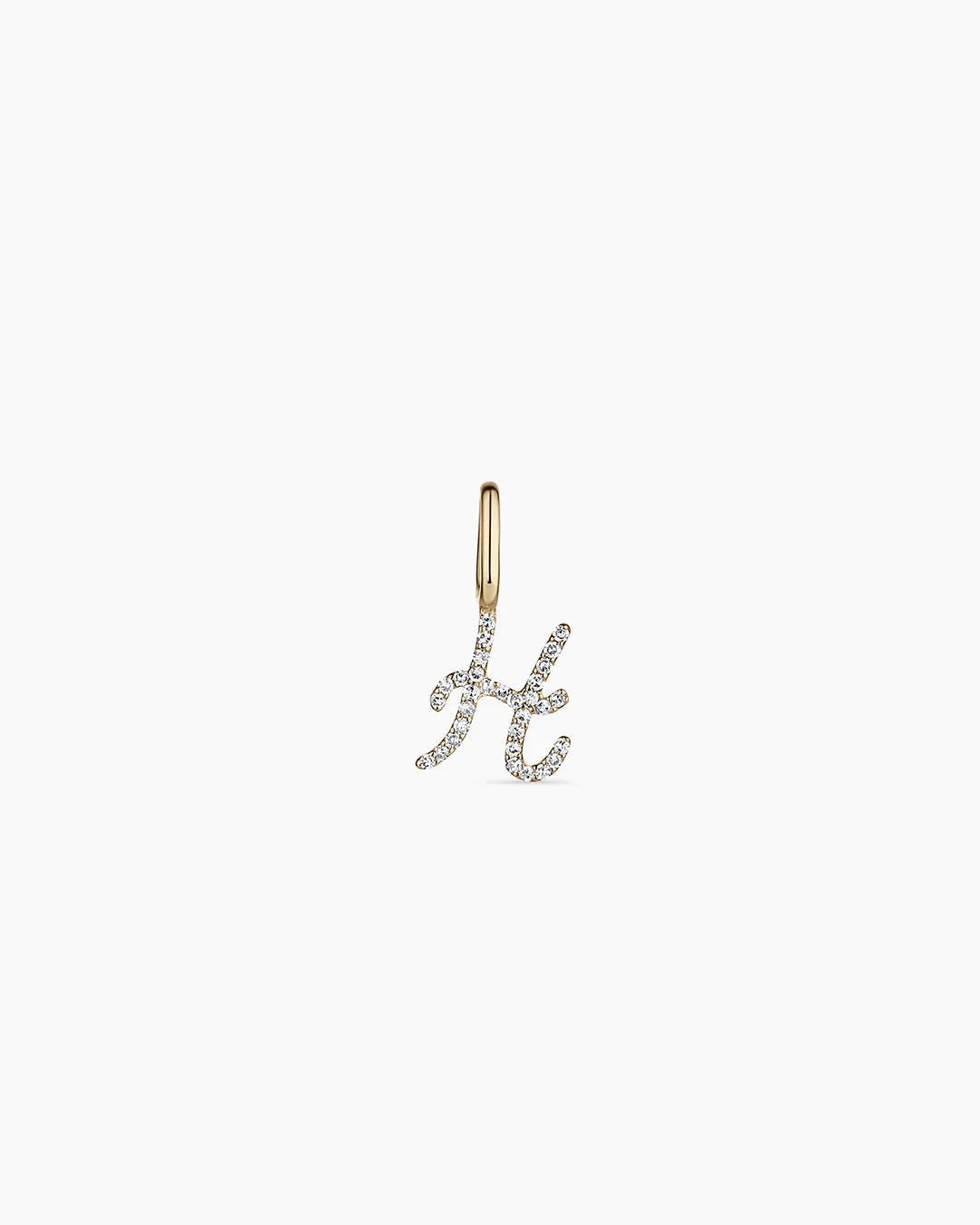 Diamond Script Alphabet Charm in 14K Gold