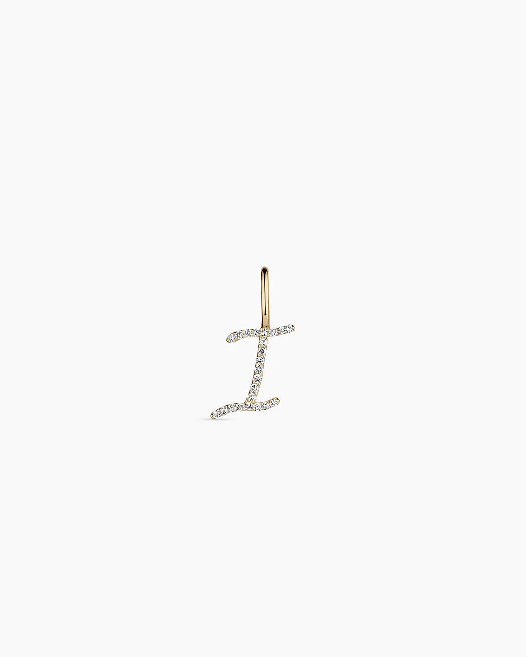 Diamond Script Alphabet Charm in 14K Gold