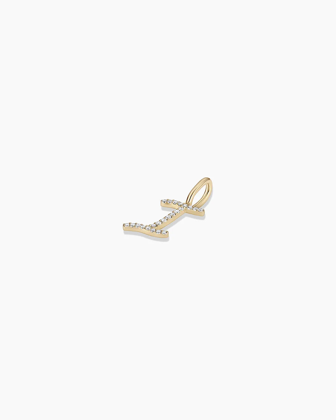 Diamond Script Alphabet Charm in 14K Gold