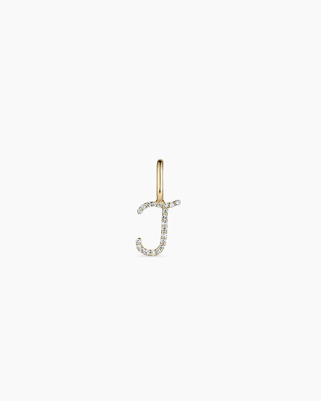 Diamond Script Alphabet Charm in 14K Gold