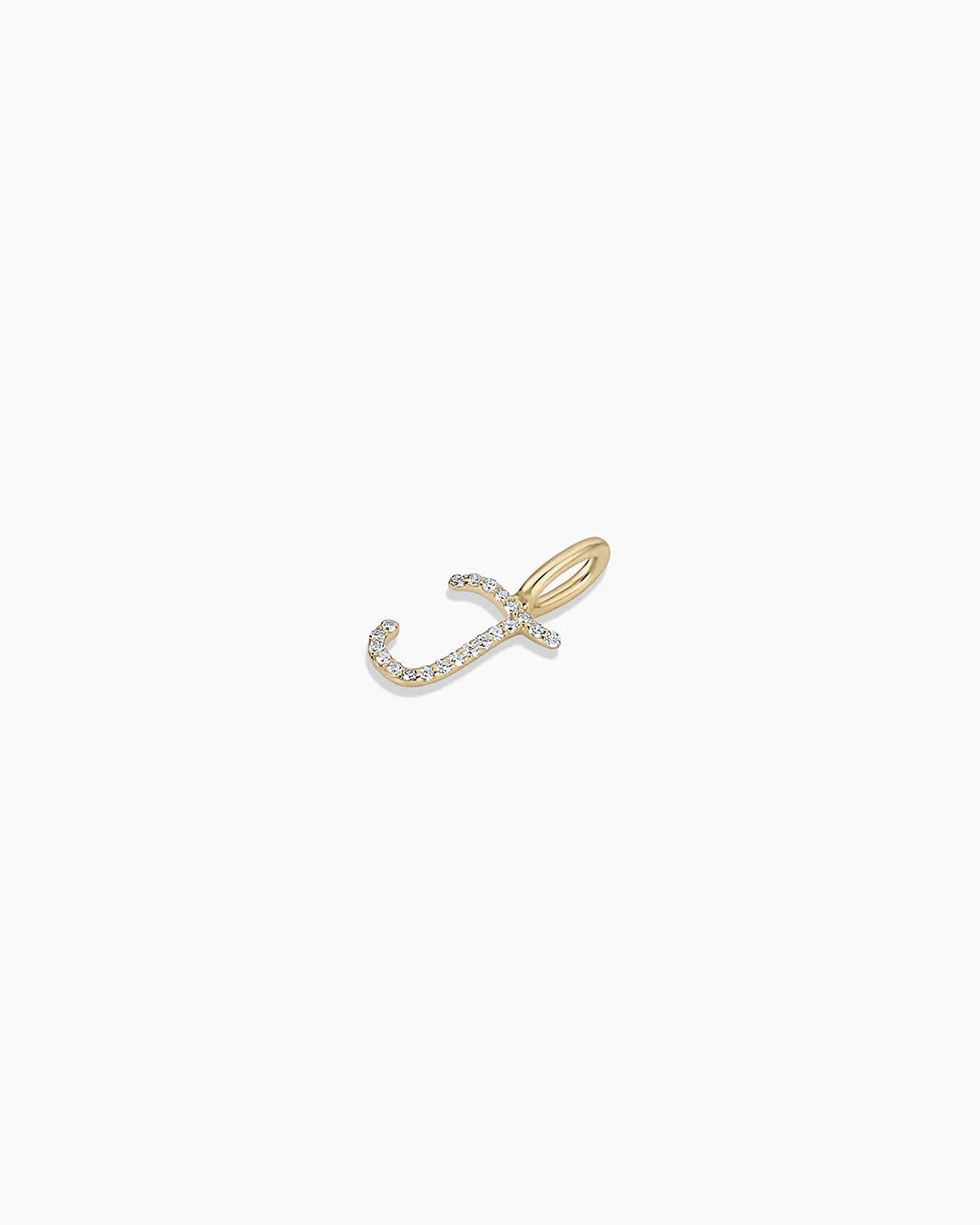 Diamond Script Alphabet Charm in 14K Gold