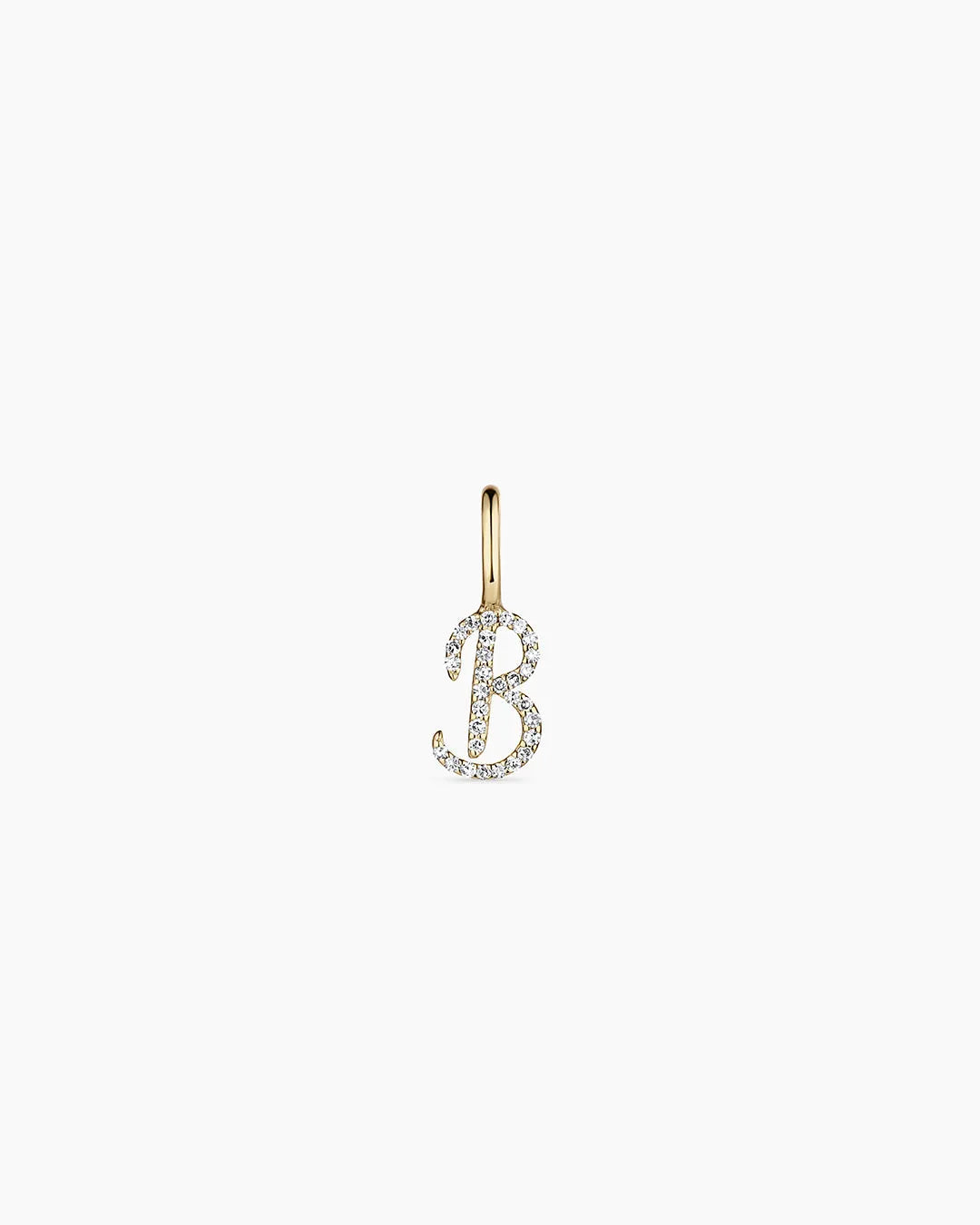 Diamond Script Alphabet Charm in 14K Gold