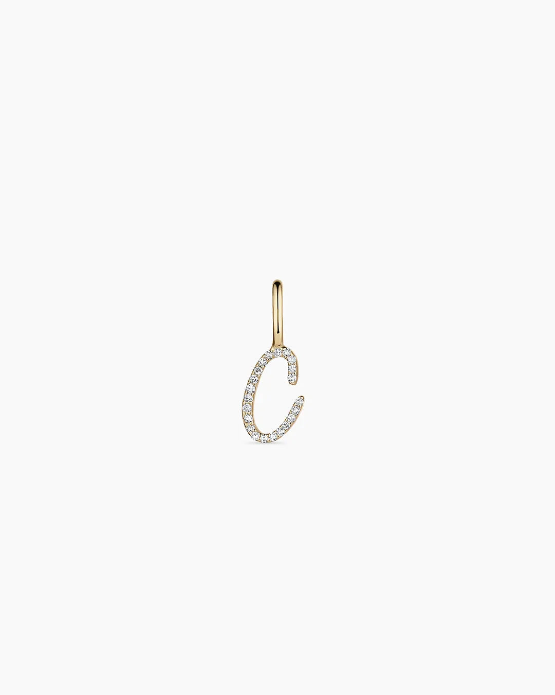 Diamond Script Alphabet Charm in 14K Gold