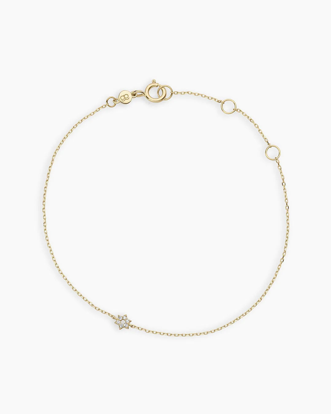 Diamond Star of David Bracelet in 14K Gold